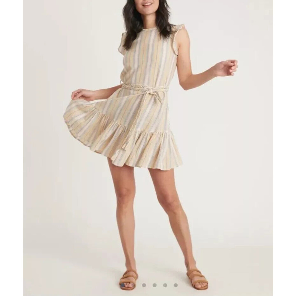 NWT Marine Women's Layer Laney Tiered Mini Dress in Beachy Stripe Size Small